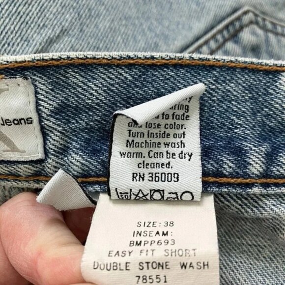 Vintage Calvin Klein Easy Fit Double Stone Wash Denim Jean Shorts - Picture 4 of 7